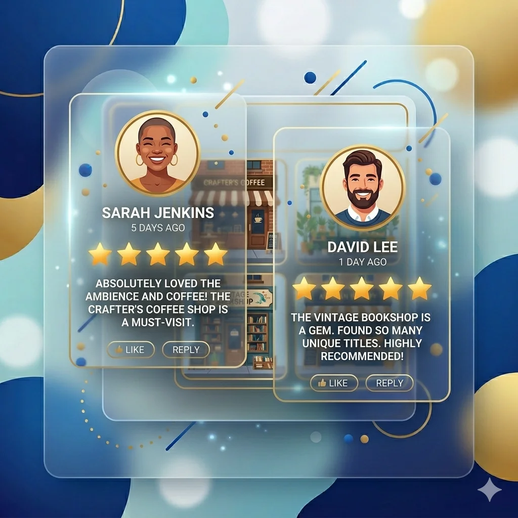 Reseñas de clientes con estrellas